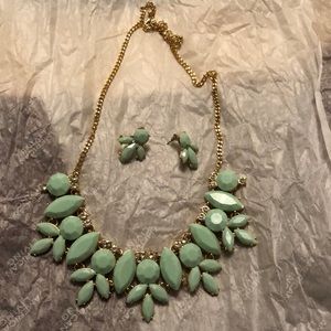 Turquoise necklace + earrings